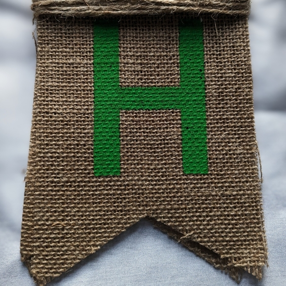 Burlap Happy Birthday Banner. Party Decoration - Picture 2 of 3